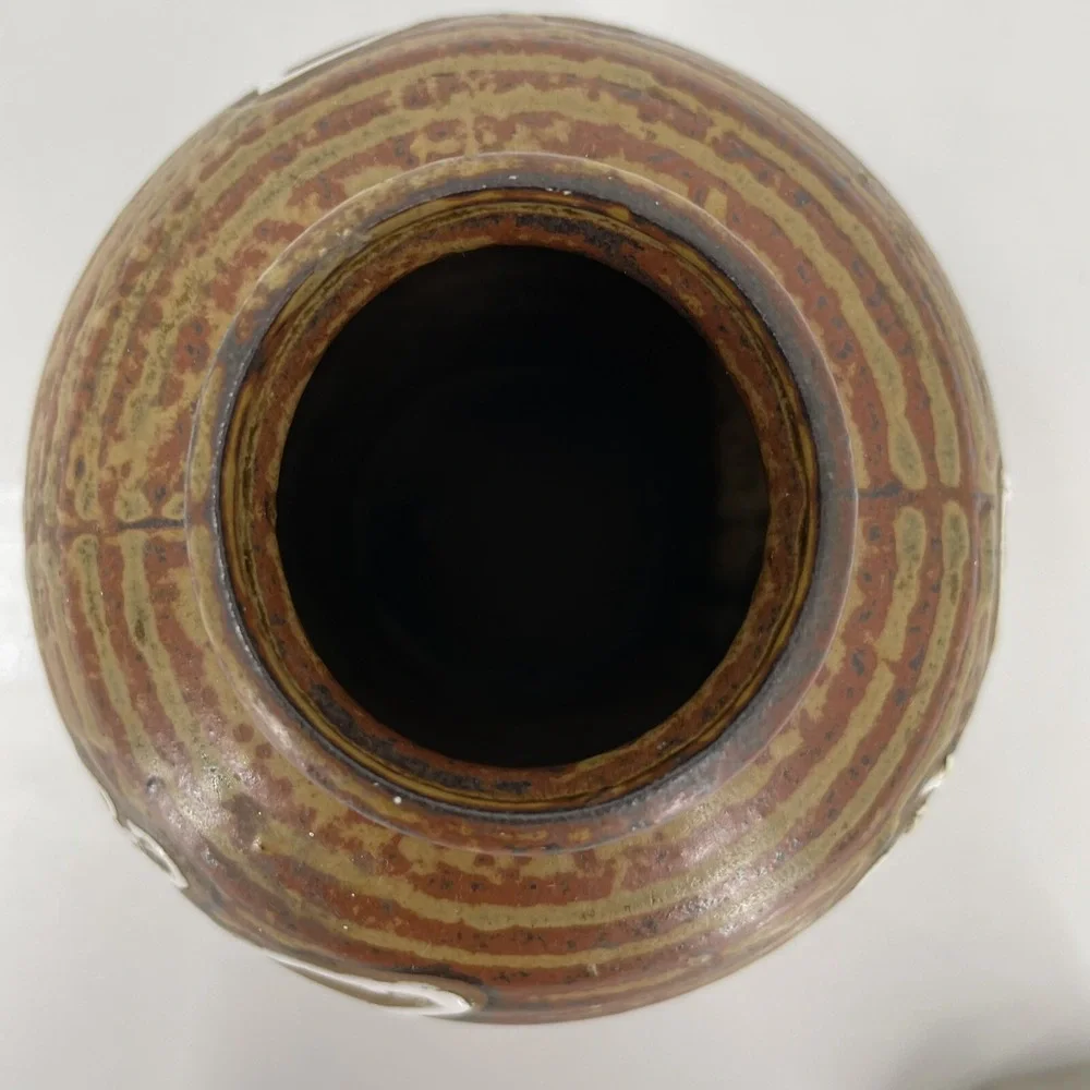 Vintage Rustic Japanese Pottery Vase 5